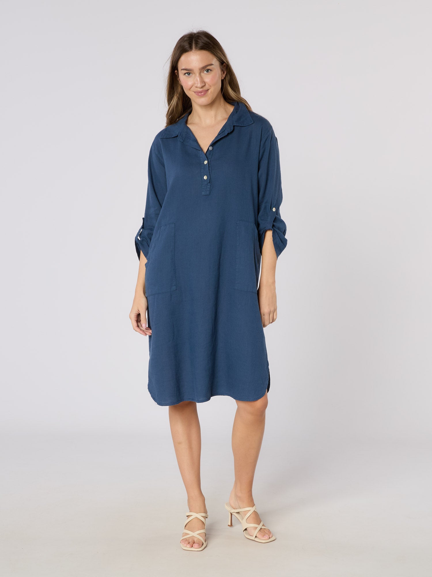 long maxi linen dress Lucienne Smocked Linen Maxi Dress
